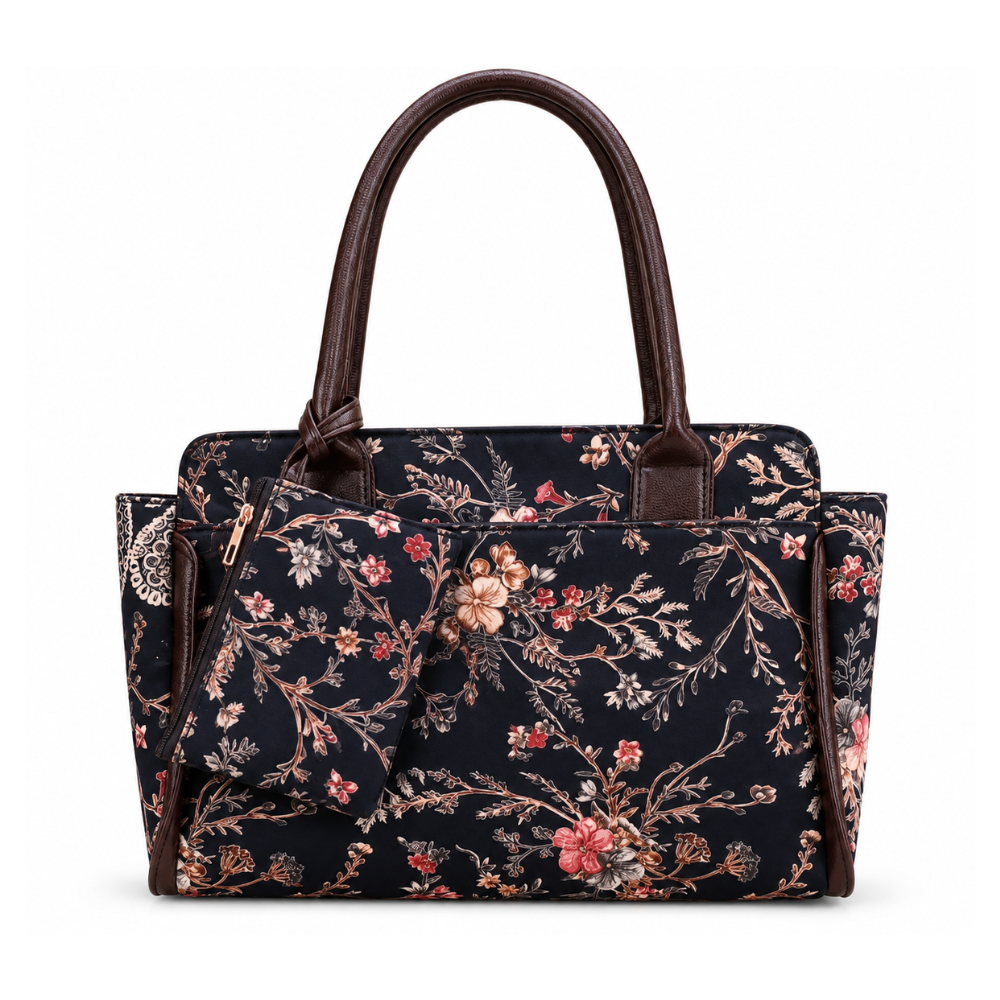 2 - Zipper Laptop Bag - Midnight Bloom