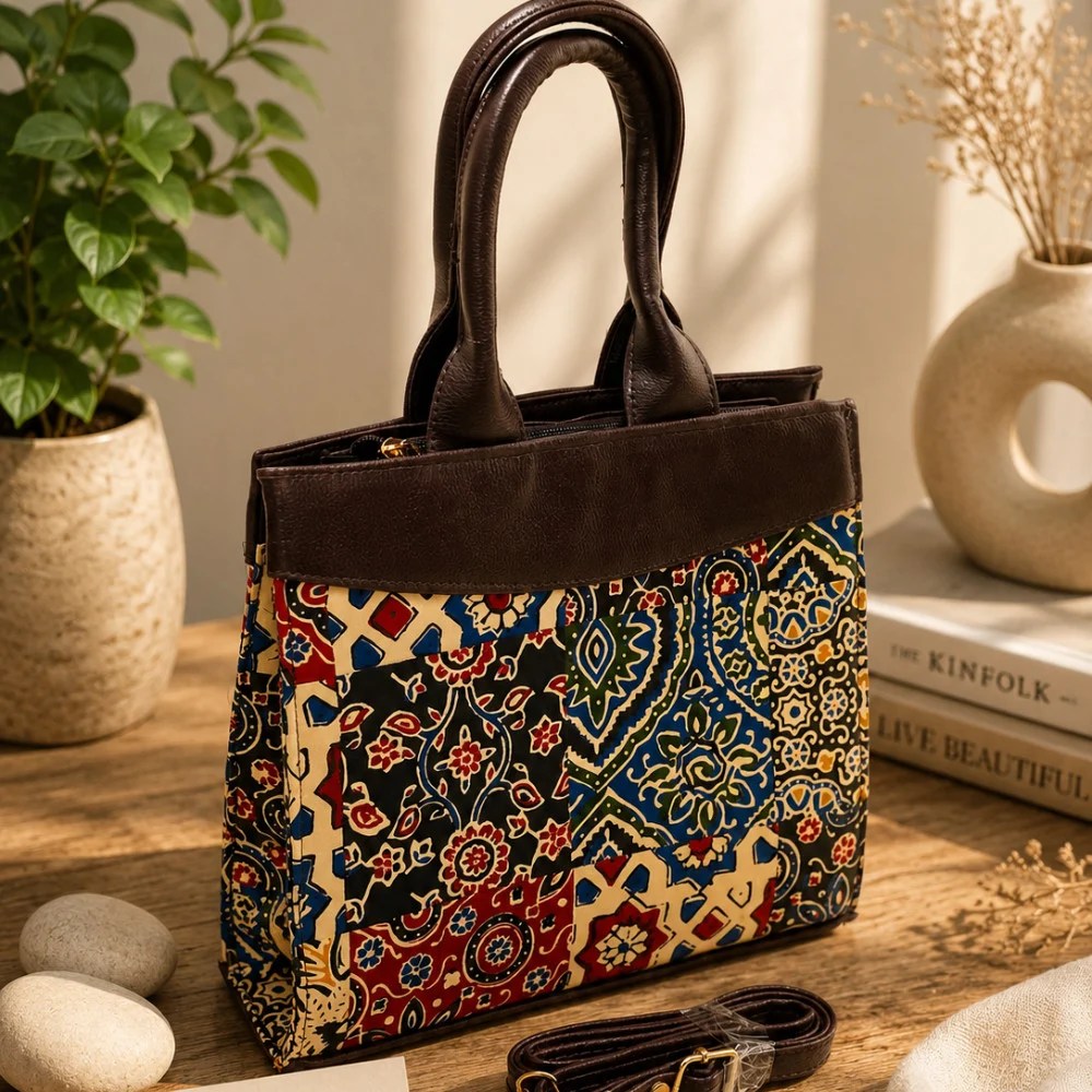 Mini Box Tote – Kalamkari