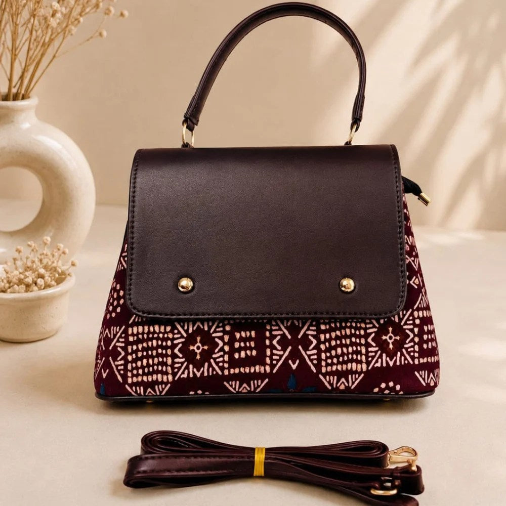 Indo Western Satchel Sling – Burgundy