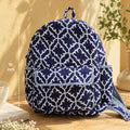 Plush Backpack – Dark Indigo Motif