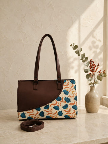 Better Half – Medium Sized Tote | Aqua Tulips