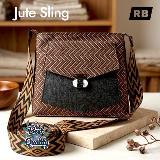 Boho Sling - Brown Zig Zag