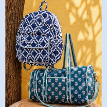 Quilted Travel Combo – Duffel + Backbag | Indigo Mesh