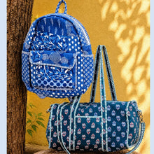 Quilted Travel Combo – Duffel + Backbag | Happy Azure