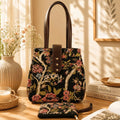 Trinity 3-Zip Organizer Tote Bag with Matching Pouch – Midnight Bloosom