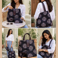Trinity 3-Zip Organizer Tote Bag with Matching Pouch – Mandala Magic