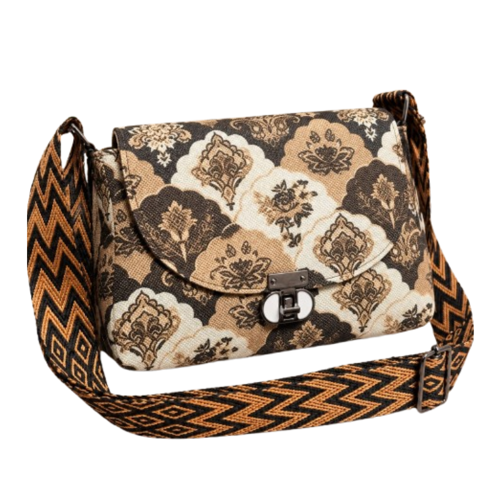 Boho Sling - white with brown floral