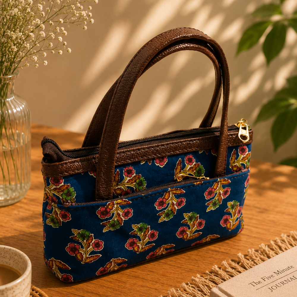 Amma Kaipai- Wrist HandBag Mini | Deep Denim