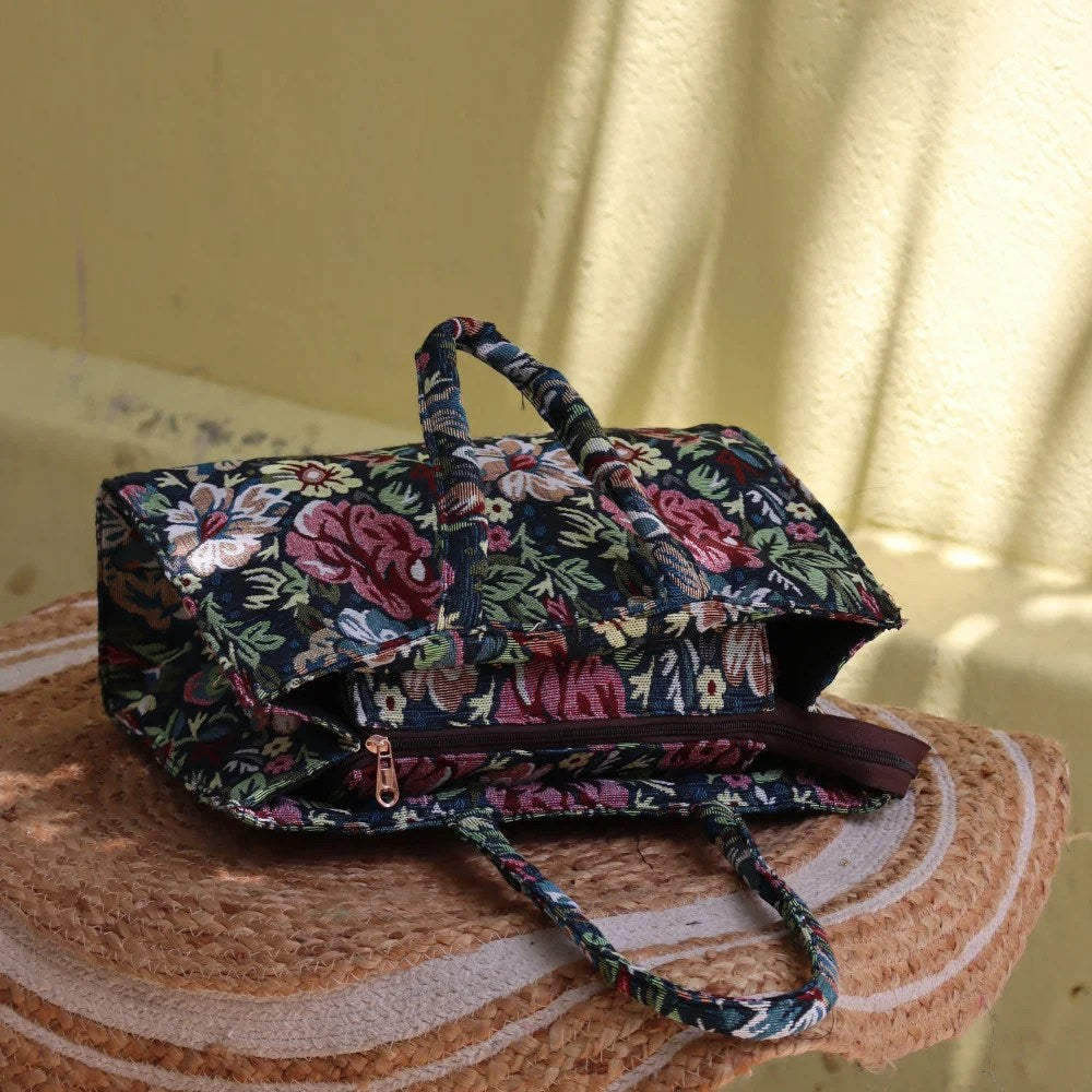 Box Tote for a Multitasker – Floral Fantasy