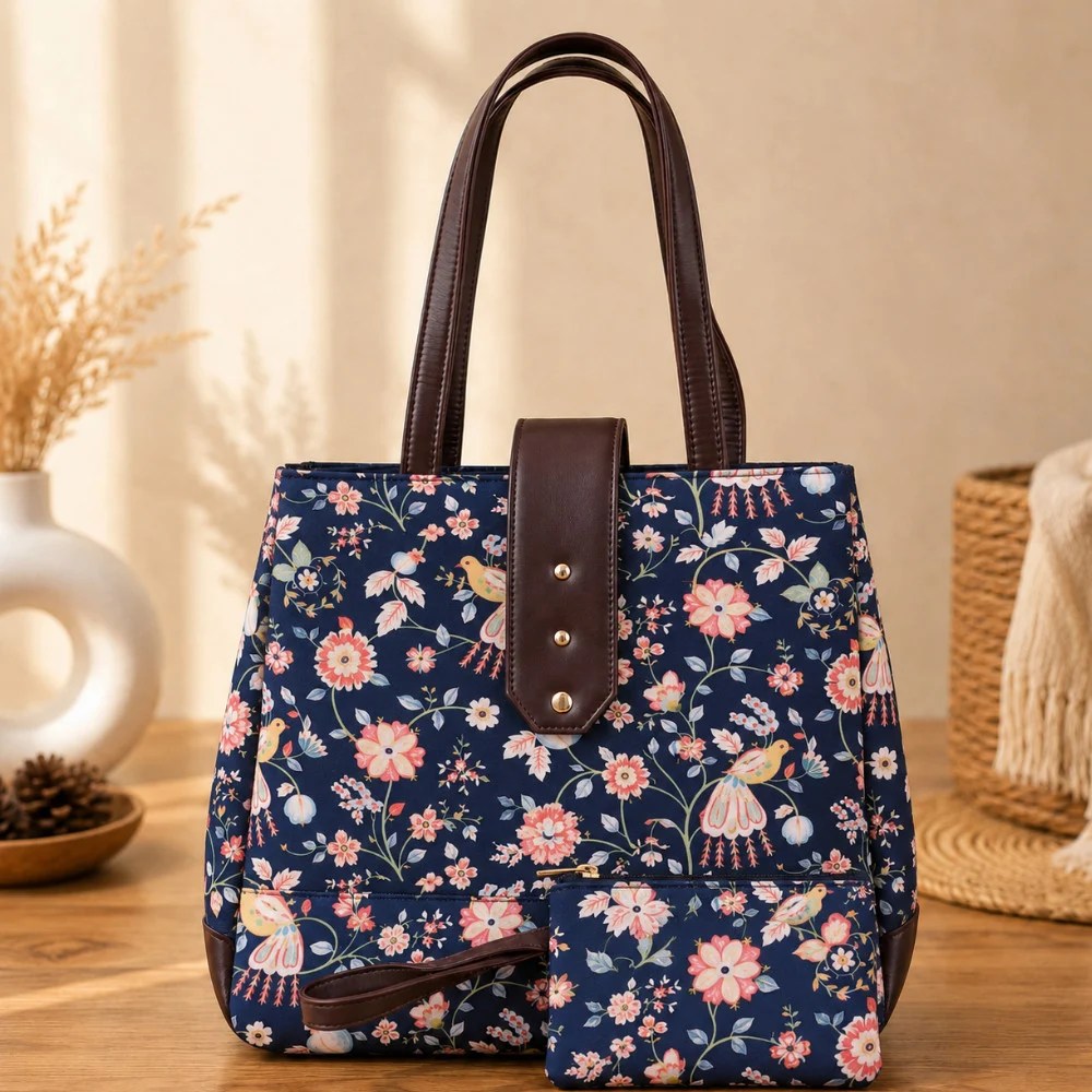 Trinity 3-Zip Organizer Tote Bag with Matching Pouch – Humming Bird