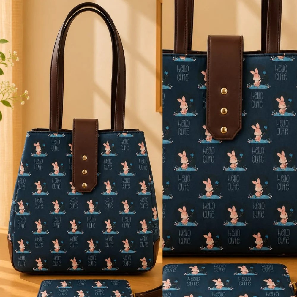 Trinity 3-Zip Organizer Tote Bag with Matching Pouch – Hello Cutie