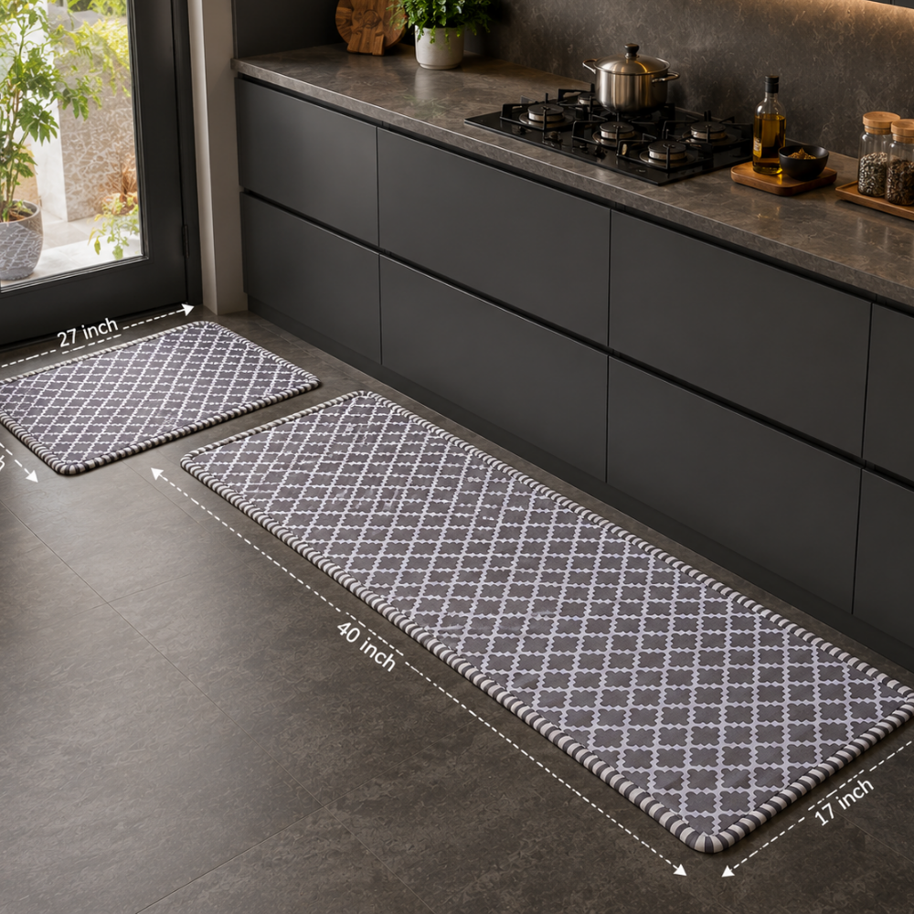 Cushion Combo Mats & Kitchen Runner Set – Ash