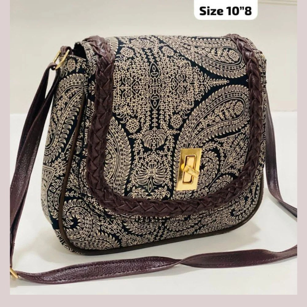 Daily Sling Bag Braid Accent Deatailing – Black Kalka