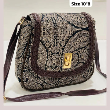 Daily Sling Bag Braid Accent Deatailing – Black Kalka