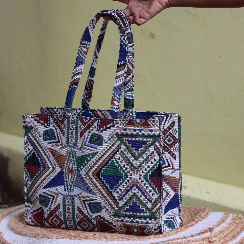 Box Tote for a Multitasker – Geometric Pattern