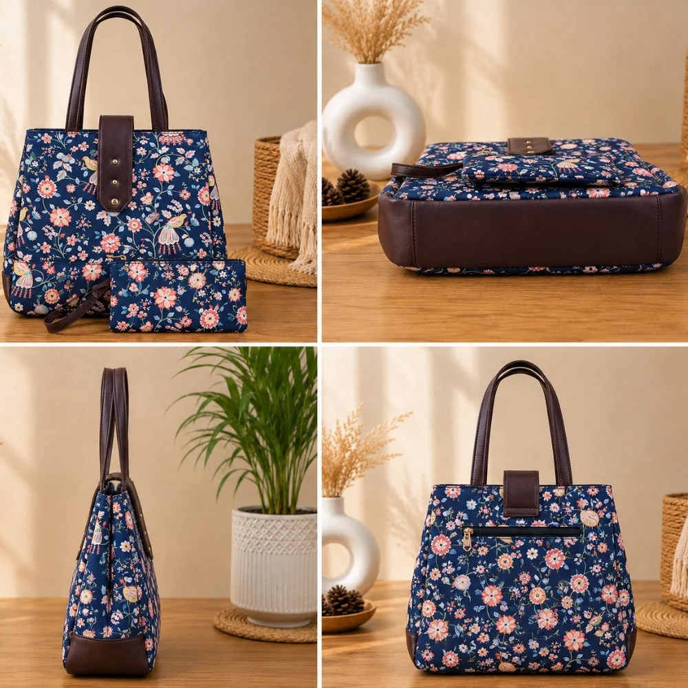 Trinity 3-Zip Organizer Tote Bag with Matching Pouch – Humming Bird