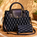 Sling Cum Tote _Printed | Ikkat Black