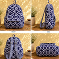 Plush Backpack – Dark Indigo Motif
