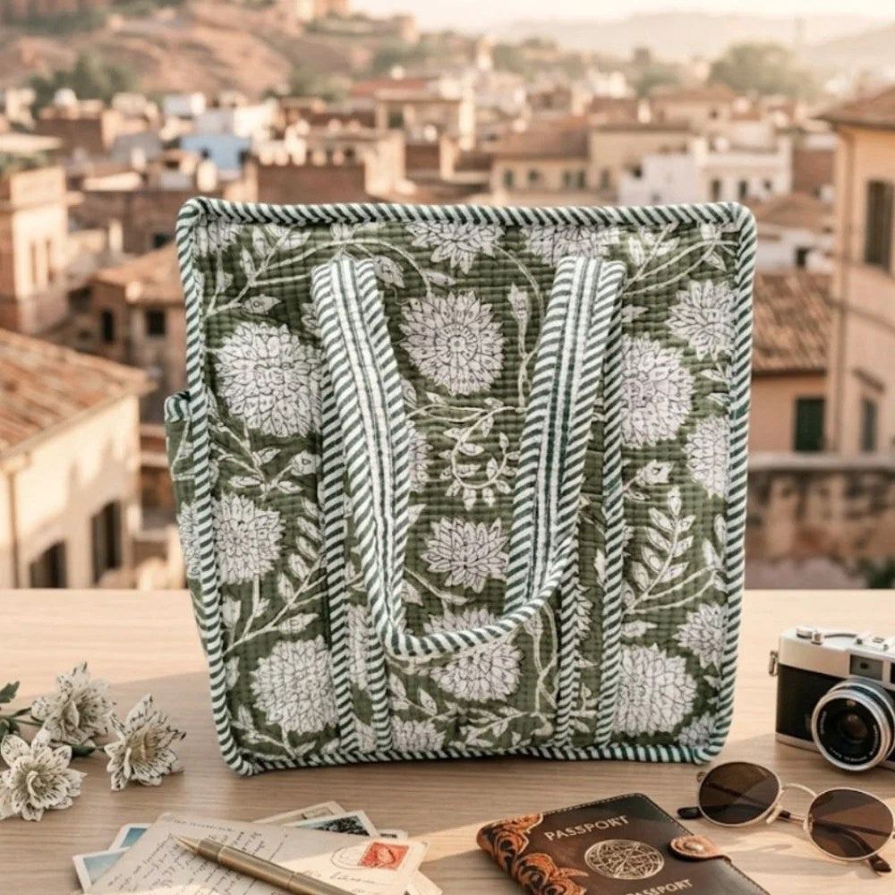 Quilted Naturally Insulated Lunch Tote Bag – Mehandhi Masti