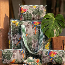 Quilted combo Set – Tote + 3 set of Vanity Pouches | Best for Travel & Hospital Visit -Painted Bunting