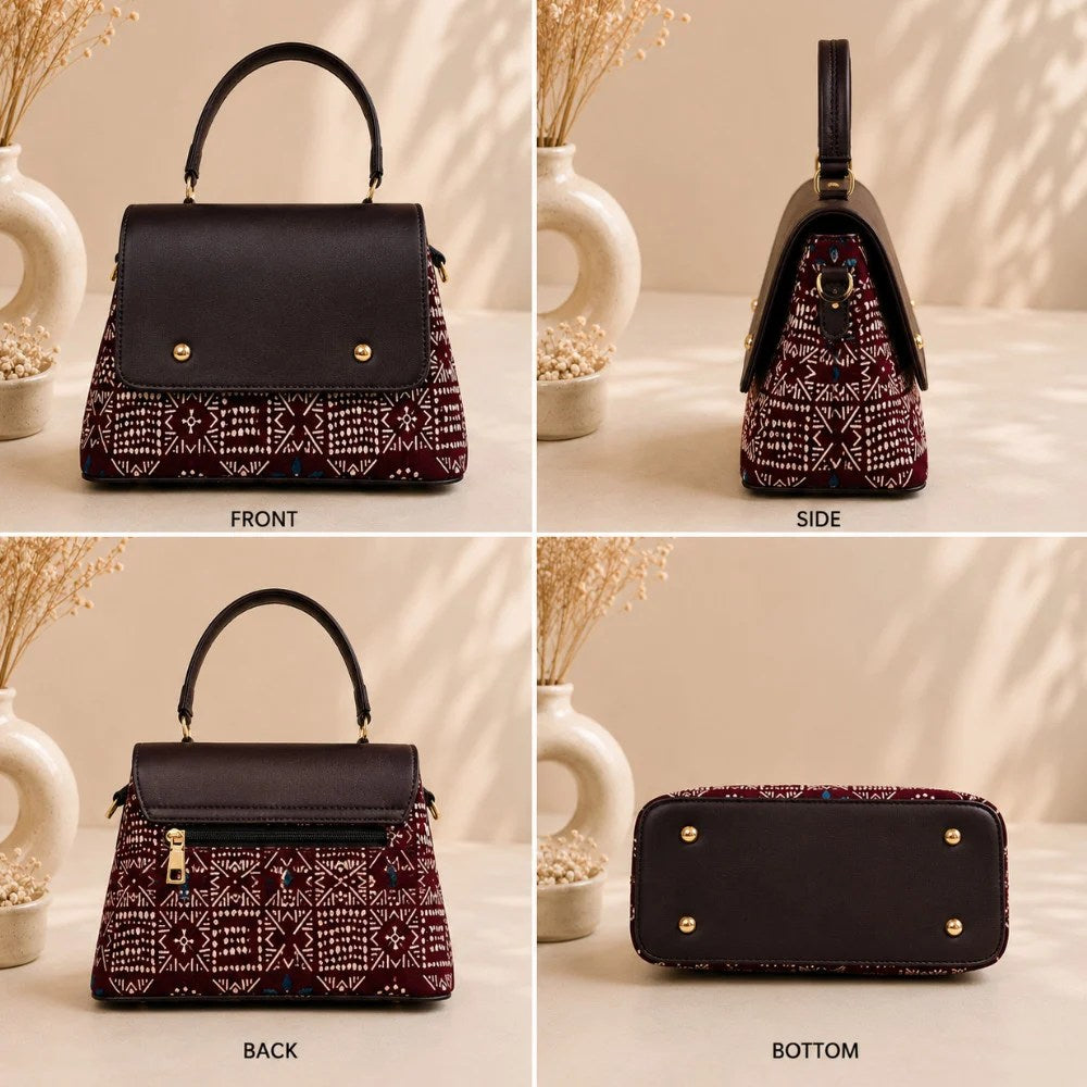 Indo Western Satchel Sling – Burgundy