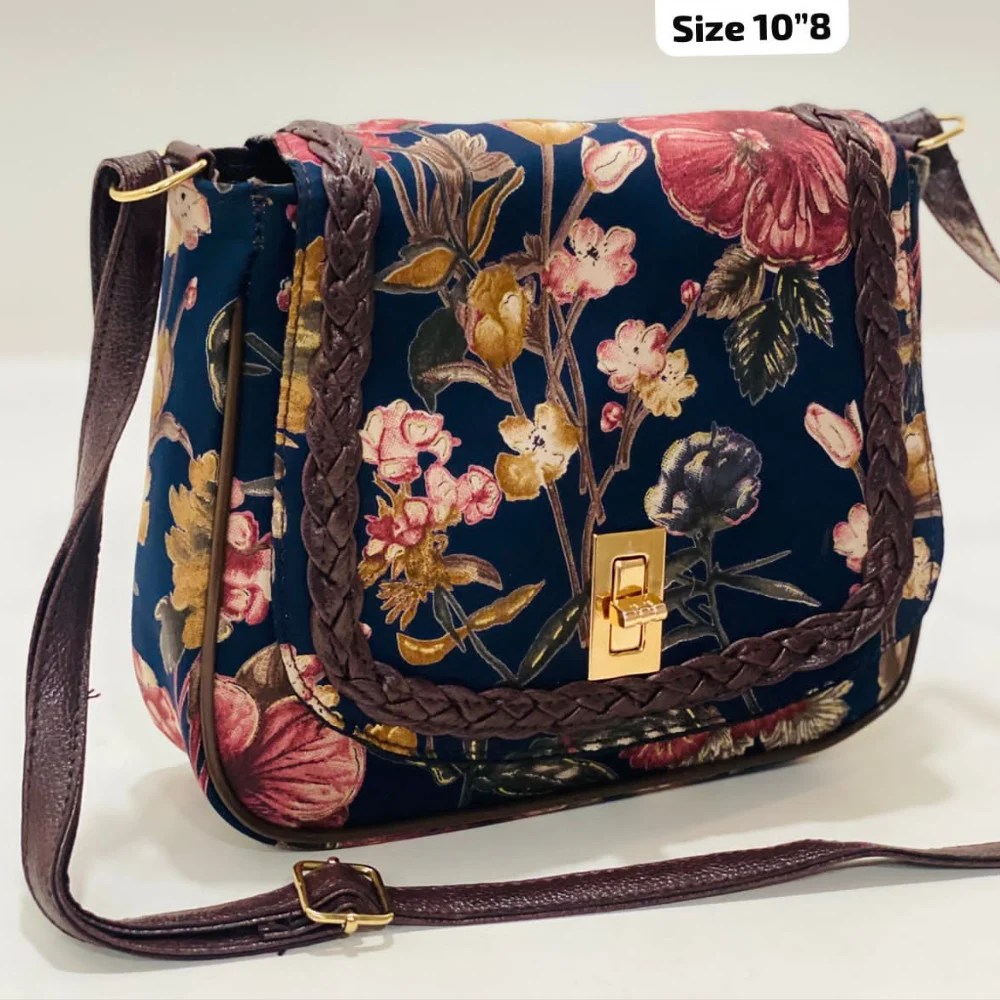 Daily Sling Bag Braid Accent Deatailing – Midnight Bloosoms