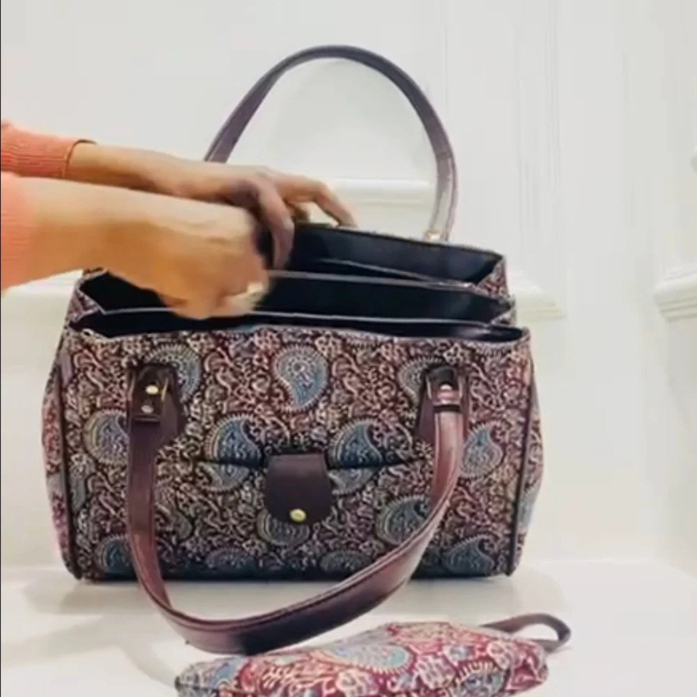 3 zipper Totebag Teachers| Mothers | Office goers – Ebony Edelweiss