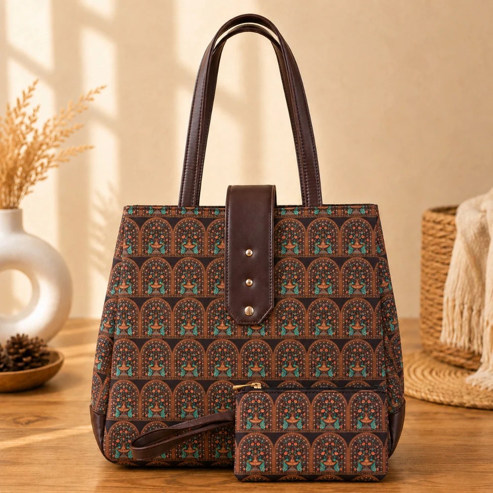 Trinity 3-Zip Organizer Tote Bag with Matching Pouch – Mughal Arch